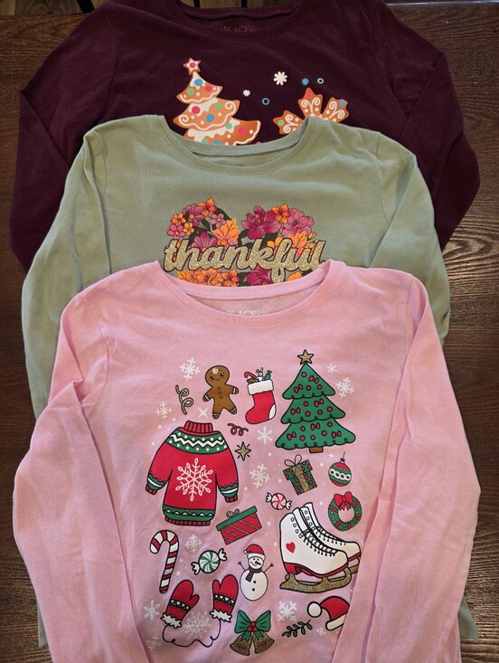 The Children's Place Other - The Children's Place Girls XXL 16 Lot Of 3 Holiday Long Sleeve Tees
